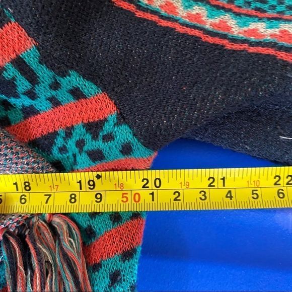 Flying Tomato retro bohemian Aztec print fringed open front cardigan size small - Picture 5 of 6